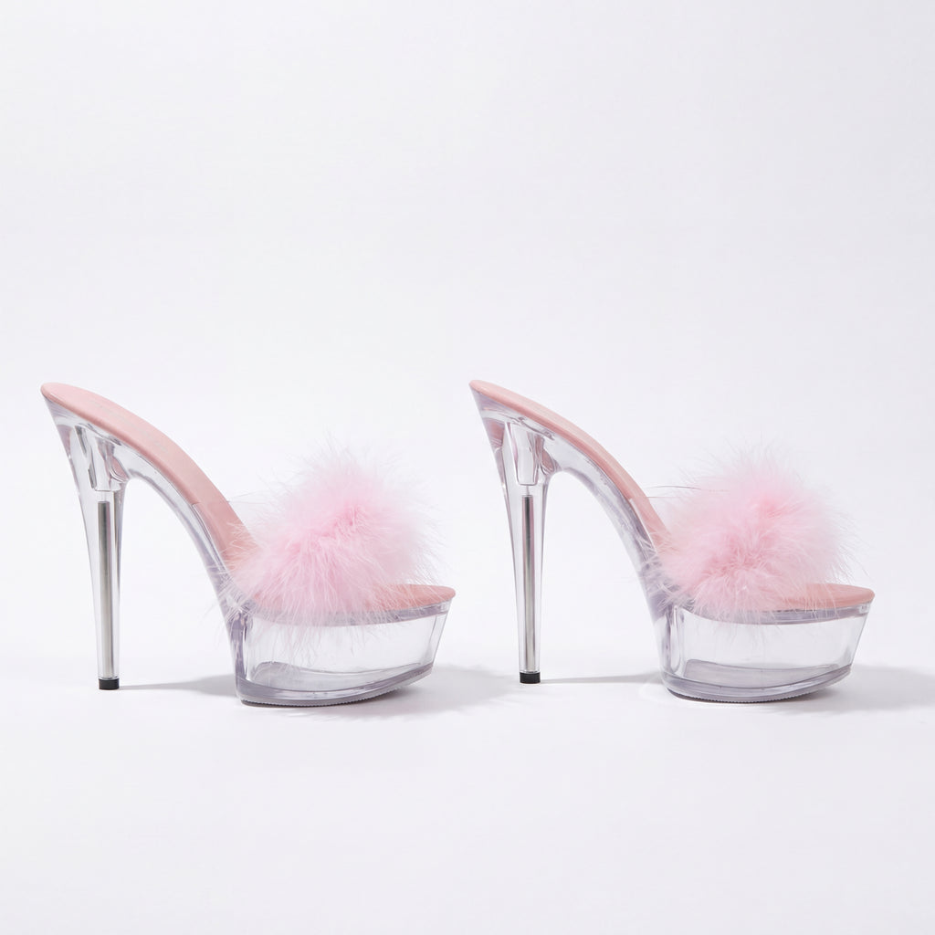 Diva Feather Platform Heels