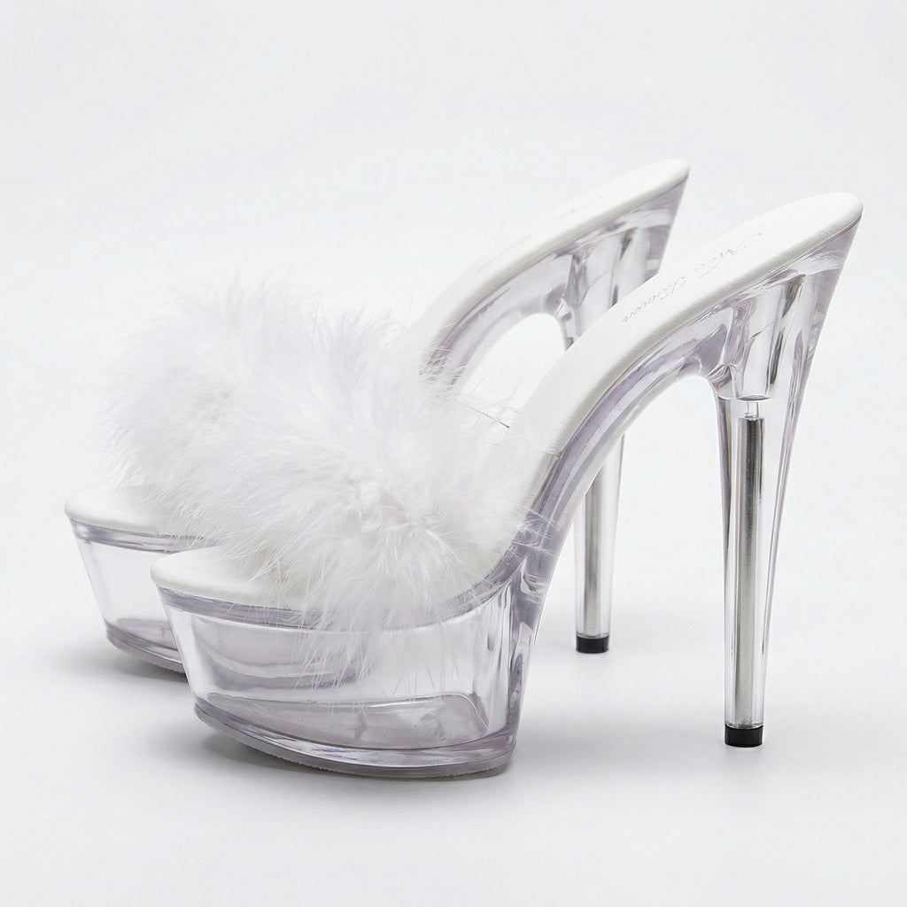 Diva Feather Platform Heels